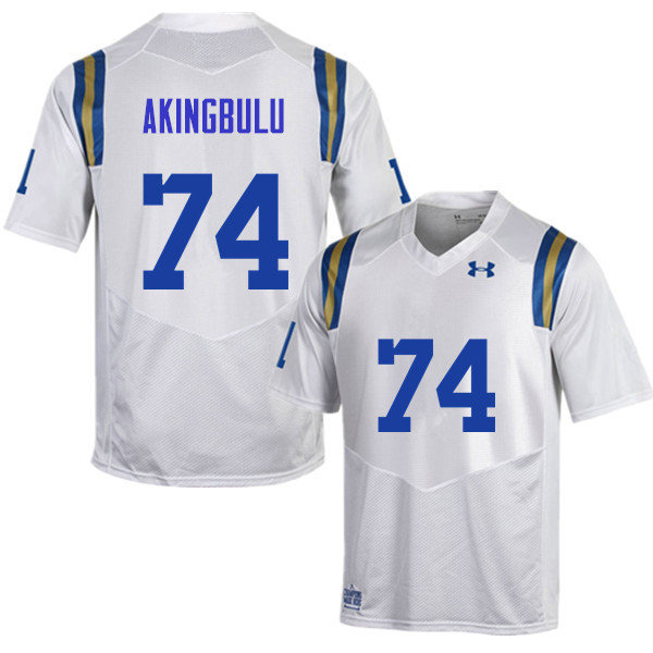 Men #74 Alex Akingbulu UCLA Bruins Under Armour College Football Jerseys Sale-White - Click Image to Close